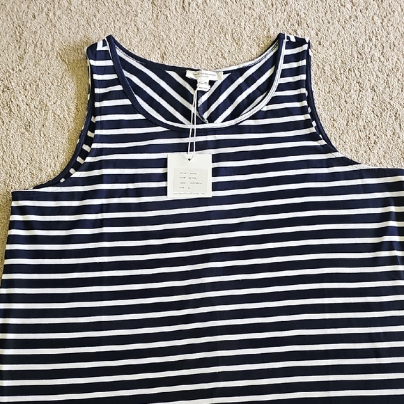 beachlunchlounge Navy and White Striped Tank Dress - Picture 2 of 8